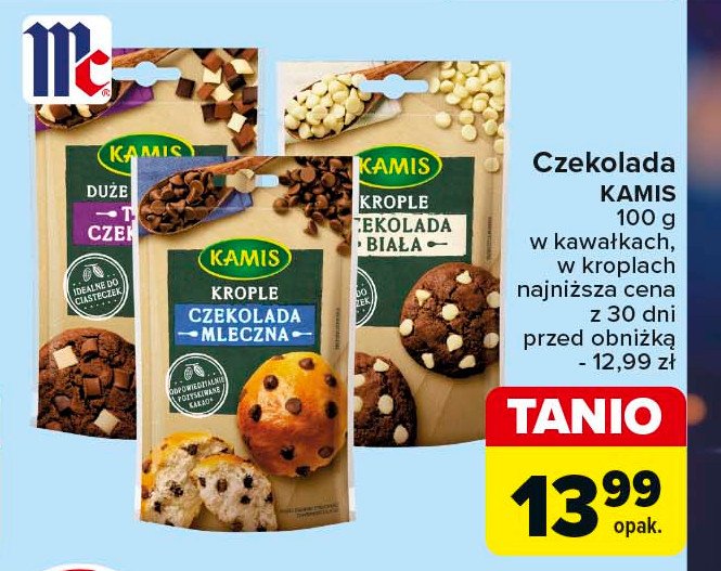 Krople czekolada ciemna Kamis promocja