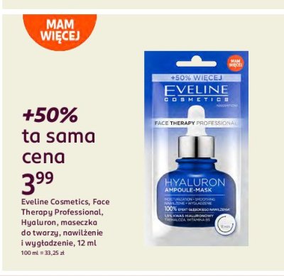 Maska- ampu艂ka hyaluron Eveline face therapy proffessional promocja