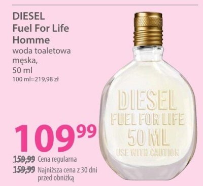 Woda toaletowa męska DIESEL Fuel For Life Homme promocja w Hebe