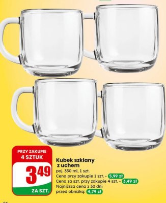 Kubek szklany z uchem promocja w Dino