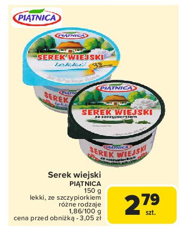 Serek lekki Piątnica serek wiejski promocja w Carrefour Market