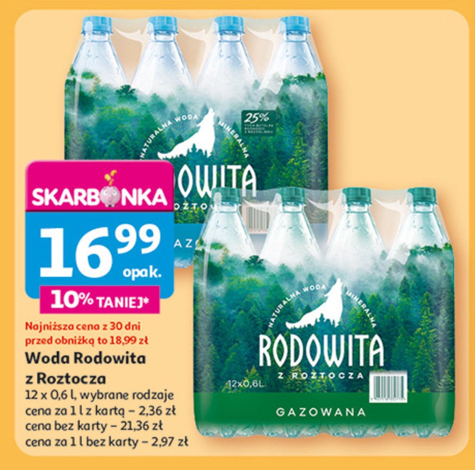 Woda niegazowana Rodowita z roztocza promocja w Auchan