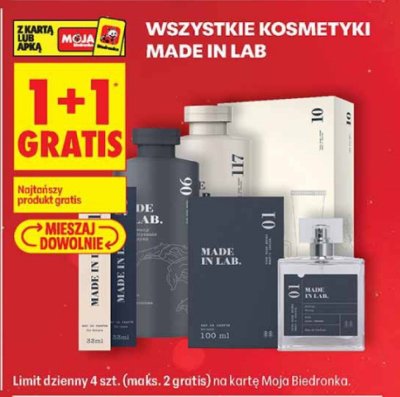 Kosmetyki Made in Lab różne rodzaje promocja w Biedronka