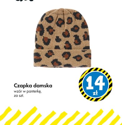 Czapka damska wzór w panterkę promocja w Tedi
