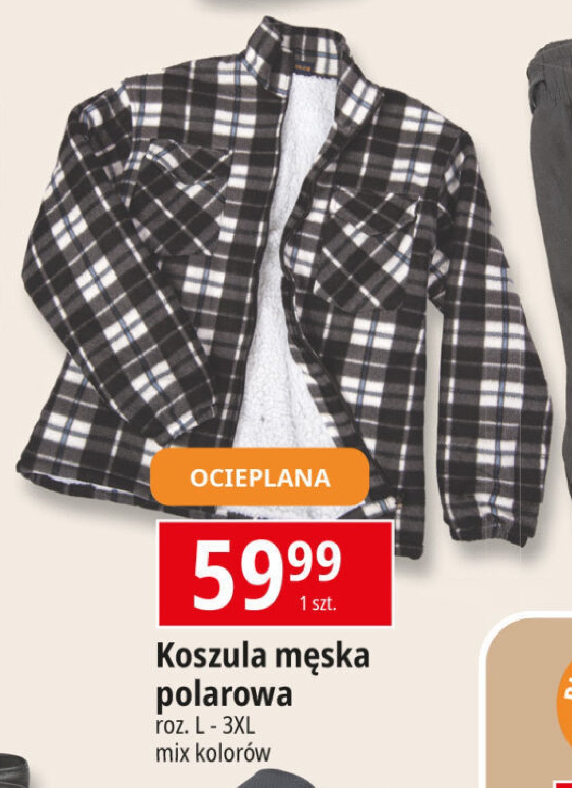 Koszula męska polarowa l-3xl promocja