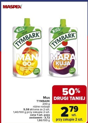 Mus TYMBARK Mango, Marakuja 200 g różne rodzaje promocja w Carrefour