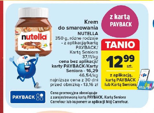 Nutella - krem czekoladowo-orzechowy promocja w Carrefour Market