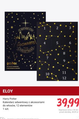 Kalendarz adwentowy Harry Potter z akcesoriami do włosów, 12 elementów promocja w Rossmann