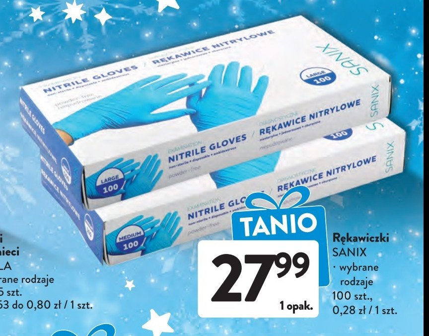 Rękawice nitrylowe m Sanix promocja