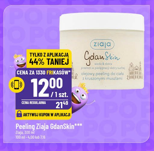 Olejowy peeling do ciała z kruszonymi muszlami Ziaja gdanskin promocja w POLOmarket