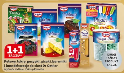 Polewy, lukry, posypki, pisaki, barwniki i inne dekoracje do ciast Dr Oetker wybrane rodzaje, miksuj dowolnie promocja w Auchan