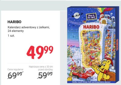 Kalendarz adwentowy z żelkami, 24 elementy promocja w Rossmann