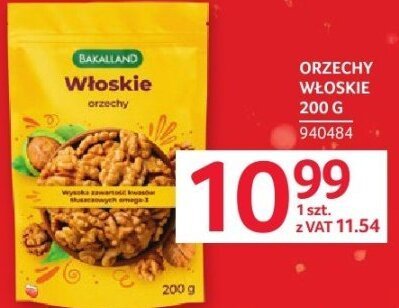 Orzechy włoskie Bakalland 200 g promocja w Selgros