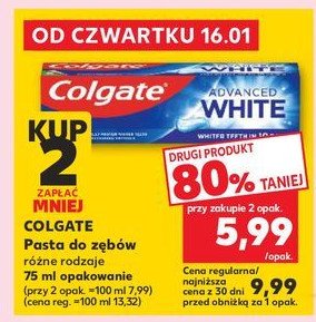 Pasta do zębów Colgate advanced white promocja w Kaufland