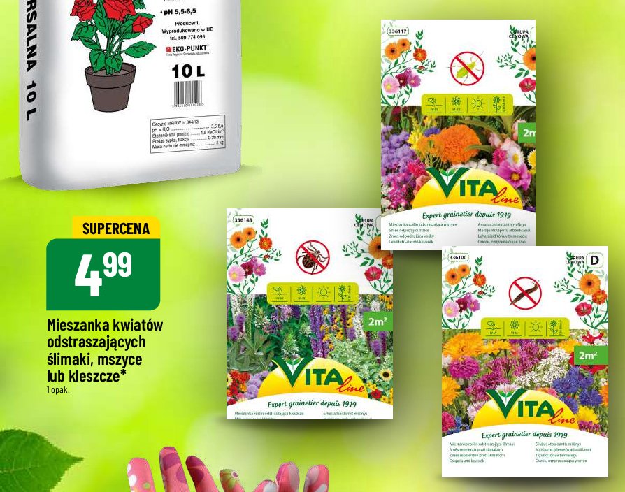 Mieszanka kwiatów odstraszających ślimaki Vita line promocja