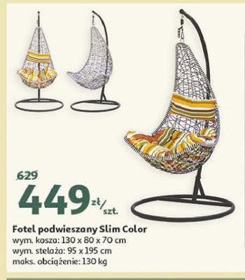 Fotel podwieszany slim promocja