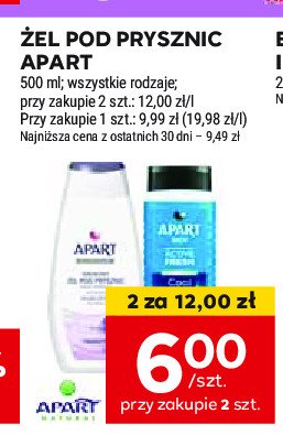 Żel pod prysznic creamy passion flower & violet Apart natural prebiotic promocja