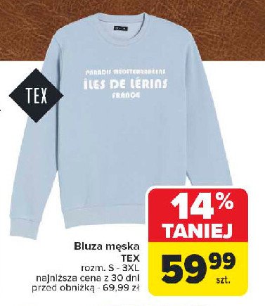 Bluza męska z nadrukiem s-3xl Tex promocja w Carrefour