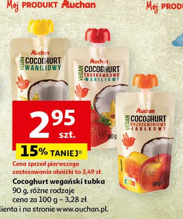 Cocoghurt truskawkowo-waniliowy Auchan promocja