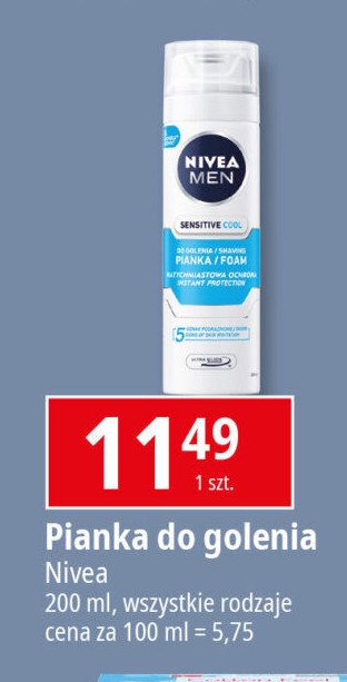 Pianka do golenia chłodząca Nivea men sensitive promocja