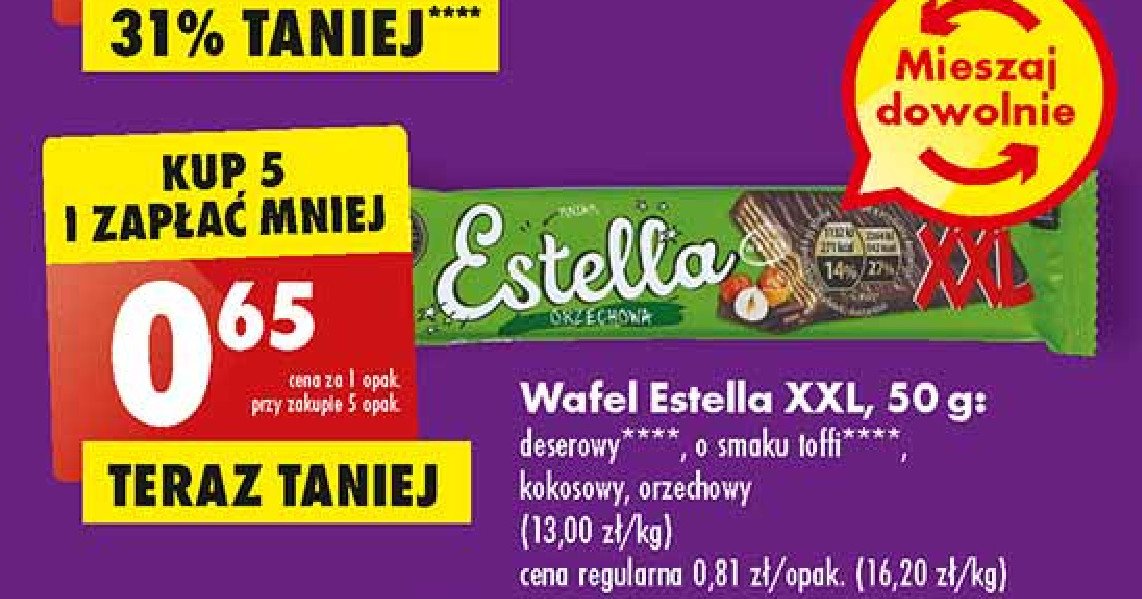 Wafel deserowy Estella xxl promocje
