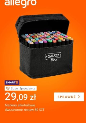 Markery alkoholowe Galaxia dwustronne zestaw 80 SZT promocja w Allegro