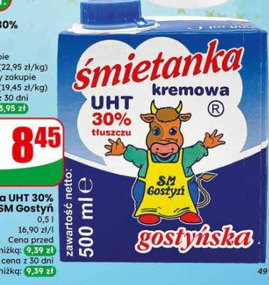 Śmietanka UHT 30% kremowa  promocja w Dino