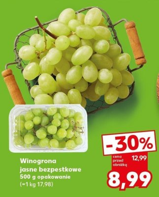 Winogrona jasne bezpestkowe 500g opakowanie promocja w Kaufland