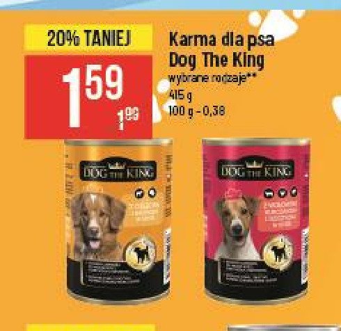 Karma dla psa z kurczakiem i jagnięciną w galarecie Dog the king promocja