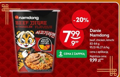 Danie Namdong beef, chicken, kimchi promocja w Żabka