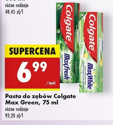 Pasta do zębów krystaliczna biel Colgate max white promocja w Biedronka