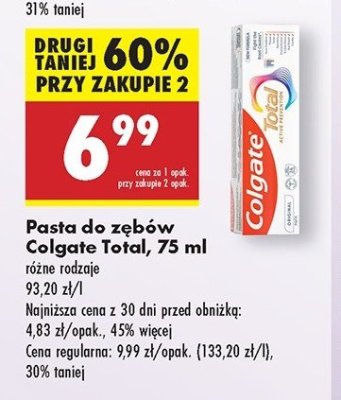Pasta do zębów original Colgate total promocja