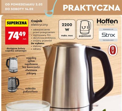 Czajnik elektryczny 1,7 l promocja w Biedronka