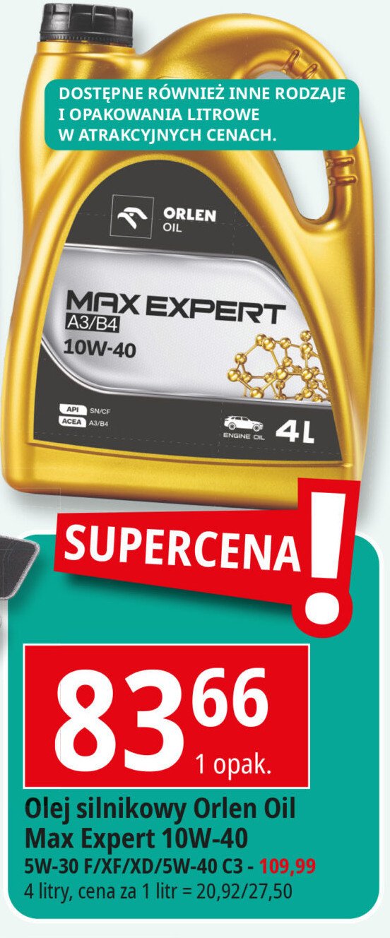 Olej silnikowy max expert 5w30 xf Orlen oil promocja w Leclerc