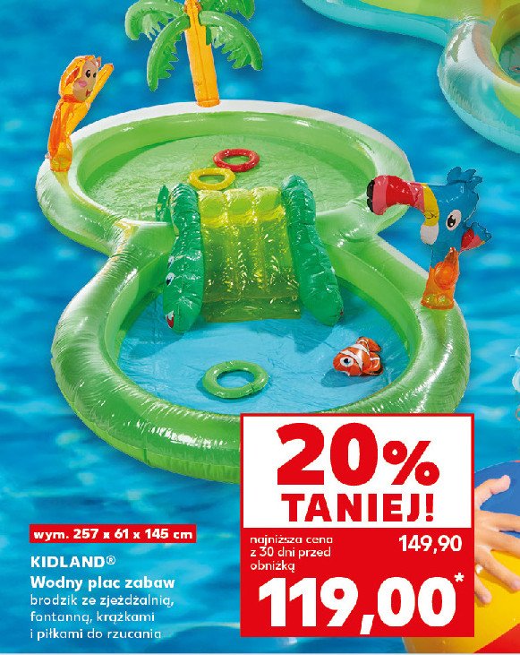 Wodny plac zabaw 257 x 71 x 152.5 cm Kidland promocja w Kaufland
