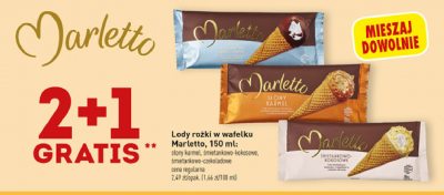 Lody śmietankowo-czekoladowe Marletto promocja