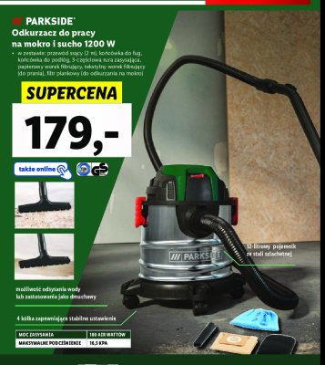 Odkurzacz do pracy na sucho i mokro 1200 w Parkside promocja