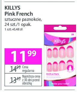 Sztuczne paznokcie pink french Killys promocja