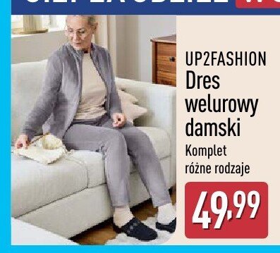 Dres welurowy damski UP2FASHION promocja w Aldi