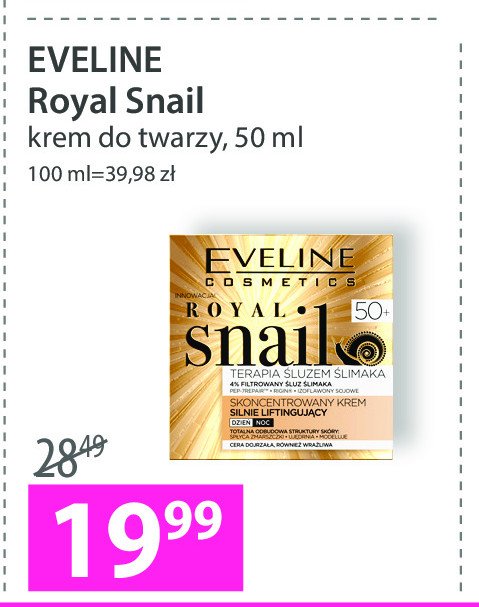 Krem do twarzy silnie liftingujący 50+ Eveline royal snail promocja