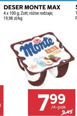 Deser Monte Max różne rodzaje promocja w Stokrotka