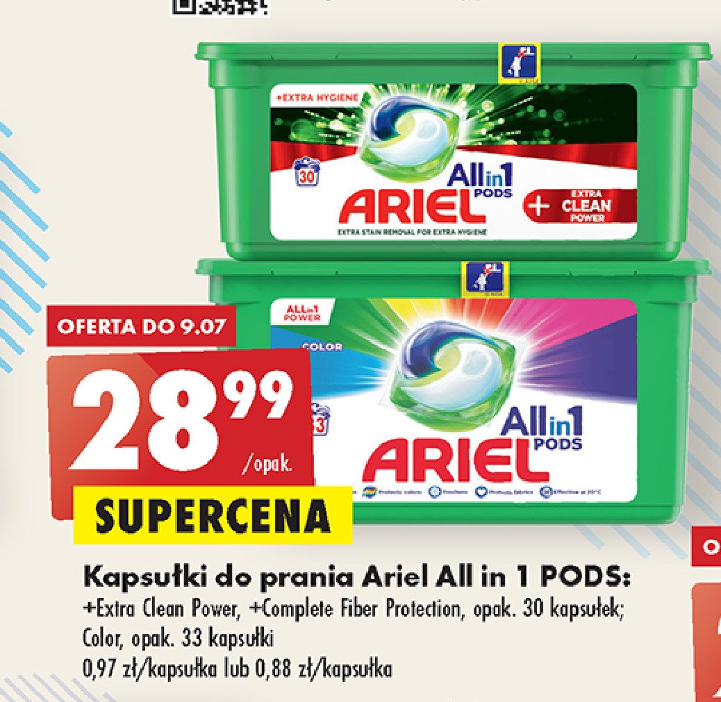 Kapsułki do prania complete fiber protection Ariel all in 1 promocje