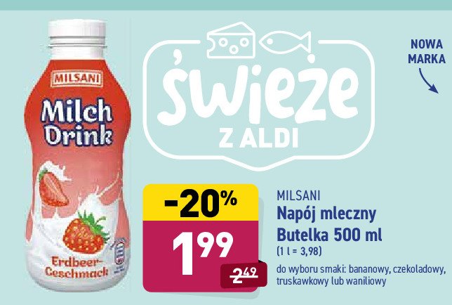 Nap贸j mleczno-bananowy Milsani milch drink promocja