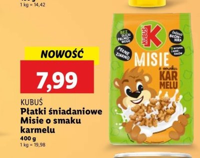 Płatki misie o smaku karmelu Kubuś promocja