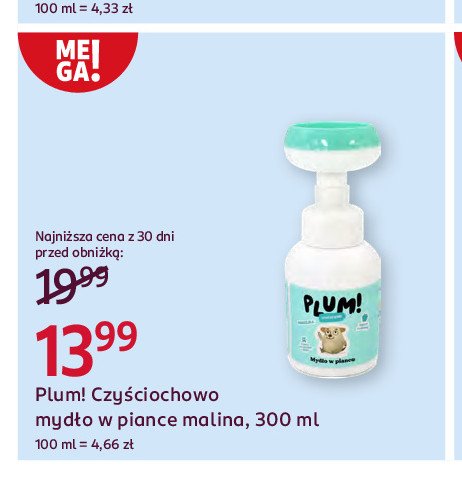 Mydło w piance malina Plum! czyściochowo promocja