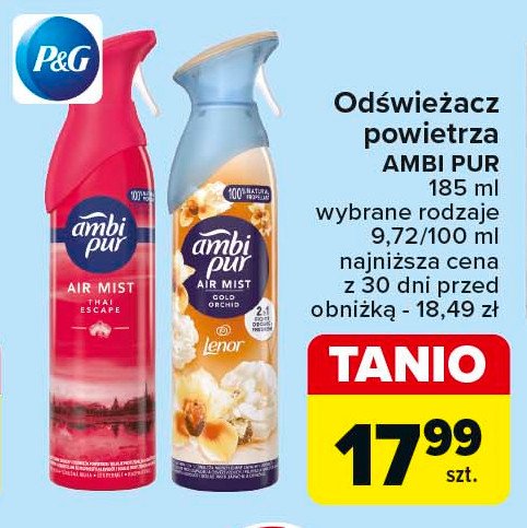 Odświeżacz powietrza thai escape Ambi pur freshelle promocja w Carrefour Market