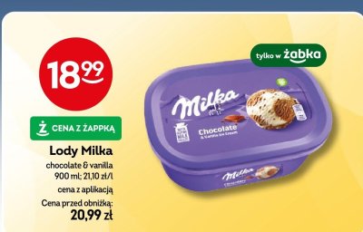 Lody Milka chocolate & vanilla promocja w Żabka
