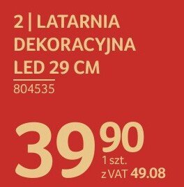 Latarnia dekoracyjna LED 29 cm promocja w Selgros