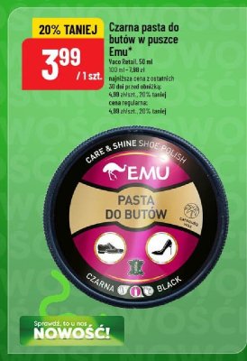 Czarna pasta do butów w puszce Emu promocja w POLOmarket