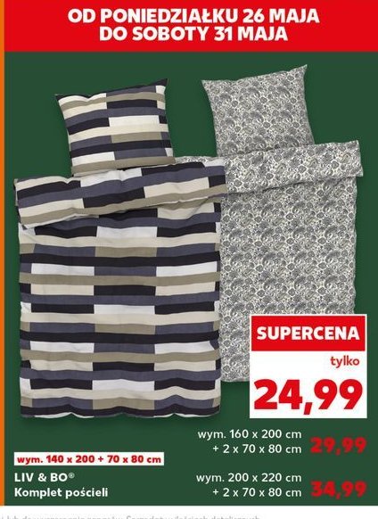 Komplet po艣cieli dwustronnej 160 x 200 cm Liv & bo promocja